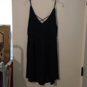 Very J Flowy Black Strappy Dress
